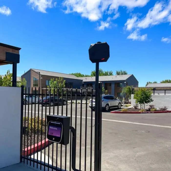 Video intercom and vehicle reader installed at a gated community entrance