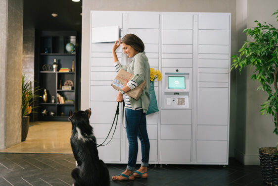 apartment building package lockers