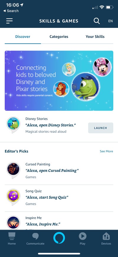 Go to skills section of the Alexa app to connect Alexa