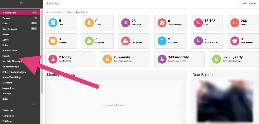 Import tenants into the ButterflyMX system click imports