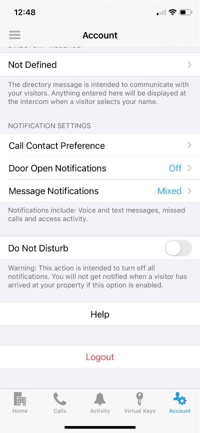 Manage notifications in the ButterflyMX app scroll down