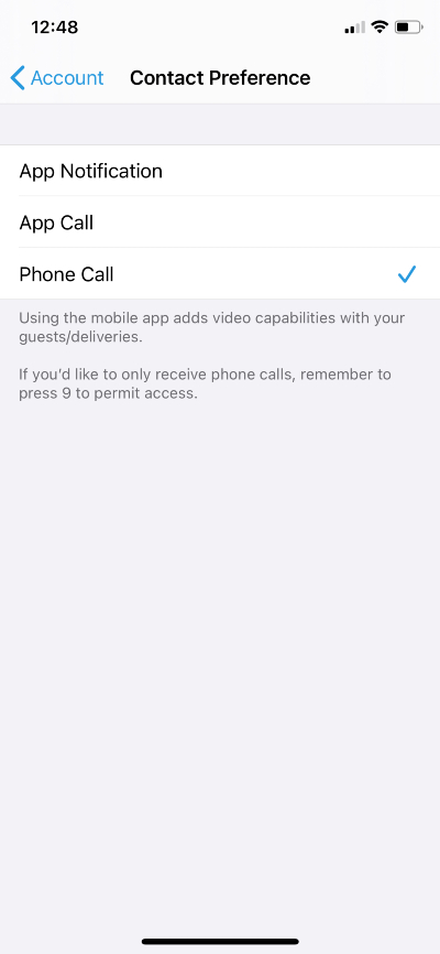 Manage call preference notifications in the ButterflyMX app