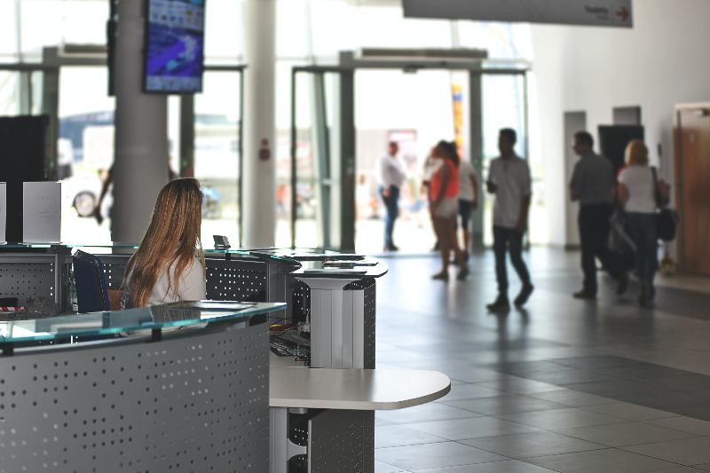 receptionist desks are a common visitor management system