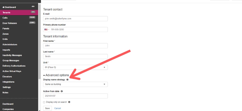 Choose a display name for the manually added tenant