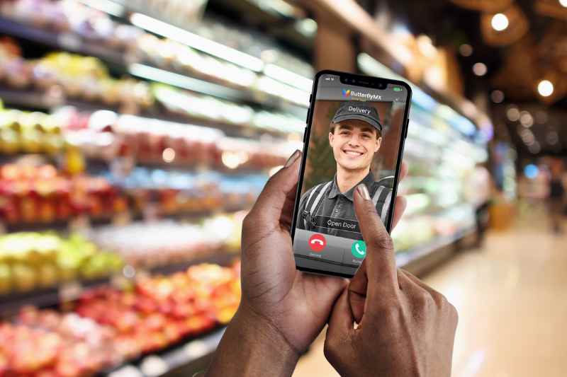 mobile access control to unlock door on smartphone from grocery store