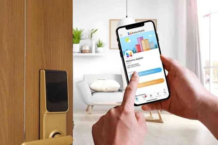 Opening door with a mobile app.