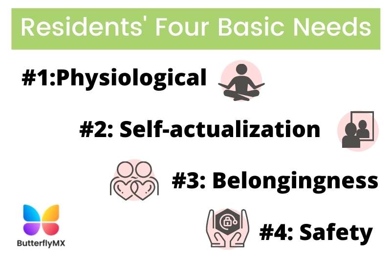 residents' four basic needs for great resident experience