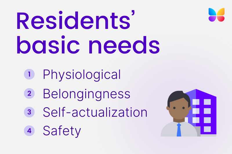 residents' four basic needs for great resident experience