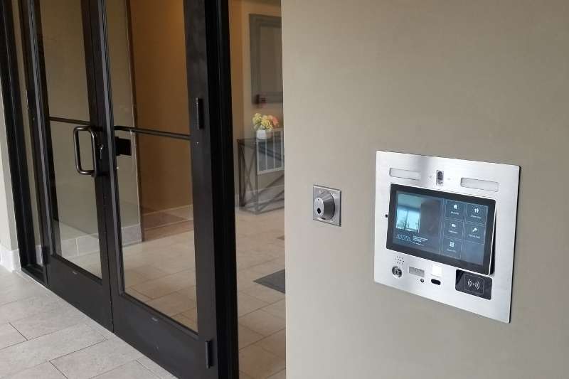 intercom with door release and camera