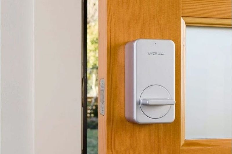 Wyze smart lock on door