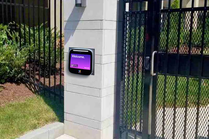 wireless call box installed at gated community