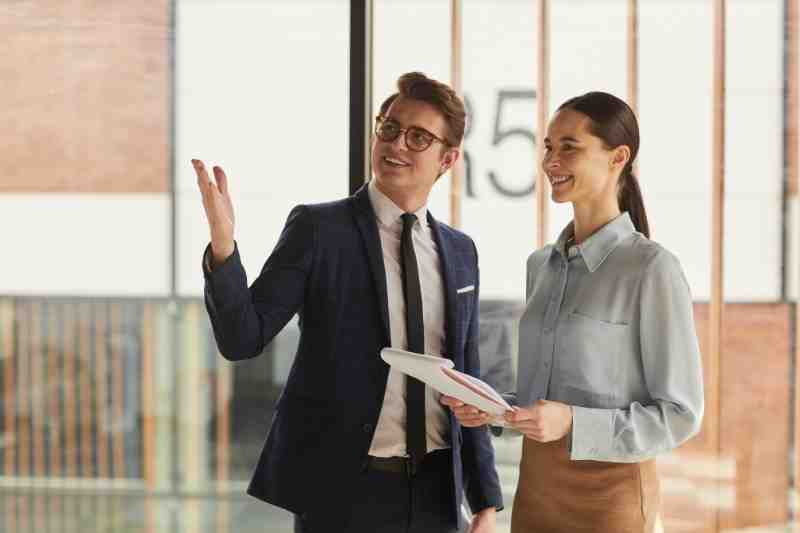 leasing agent showing apartment