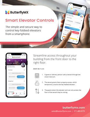 butterflymx elevator controls fact sheet