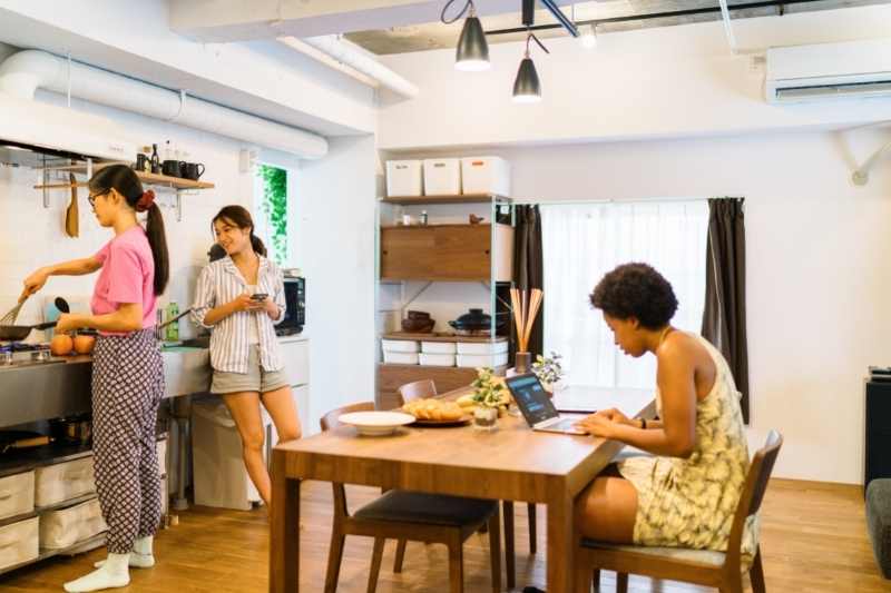 housing for remote workers in a coliving space