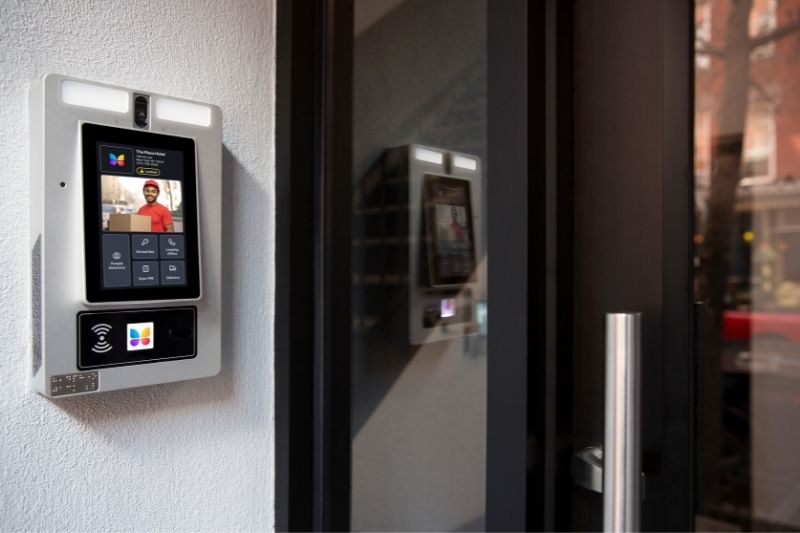 building entrance shows off residential access control system