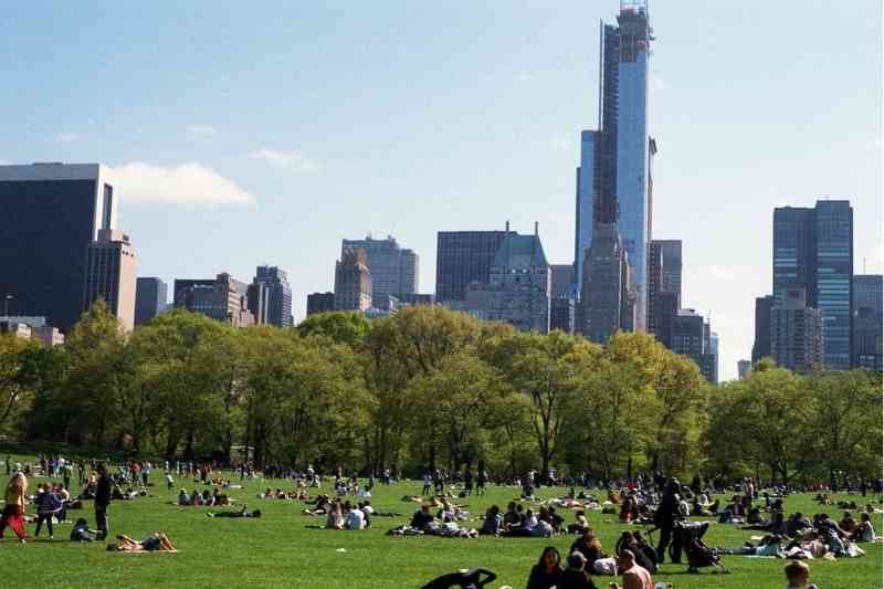 photo of central park in nyc with built environment in background