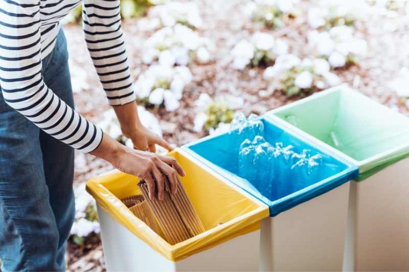 recycling at a sustainable building