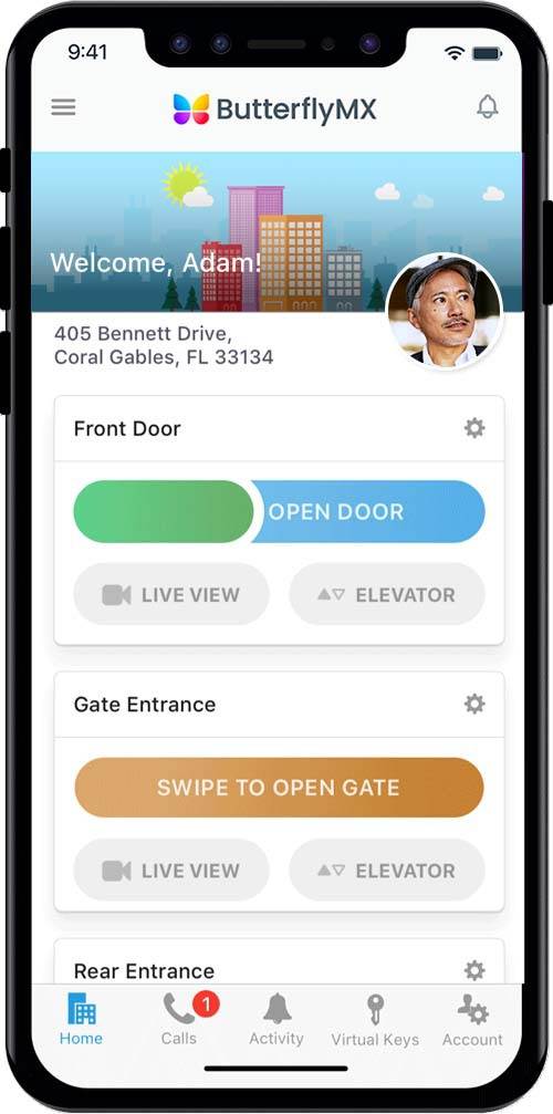 Swipe to open your door or gate