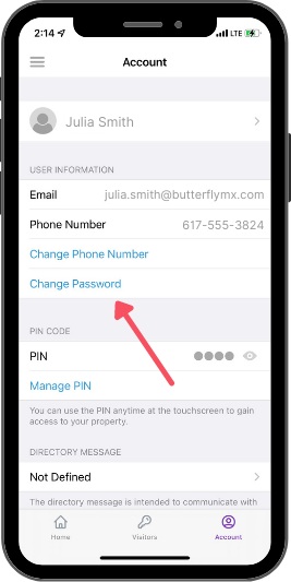 How to change your ButterflyMX password
