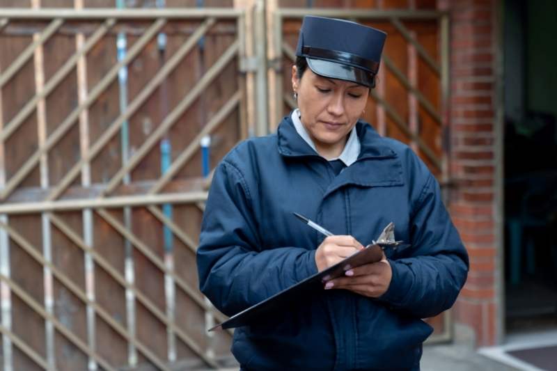 women using keypad door entry system