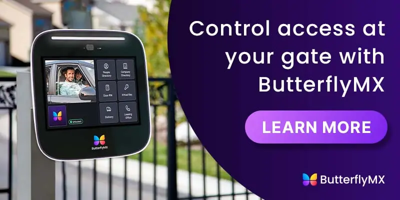 control access at your gated entrance with ButterflyMX gate intercom keypad