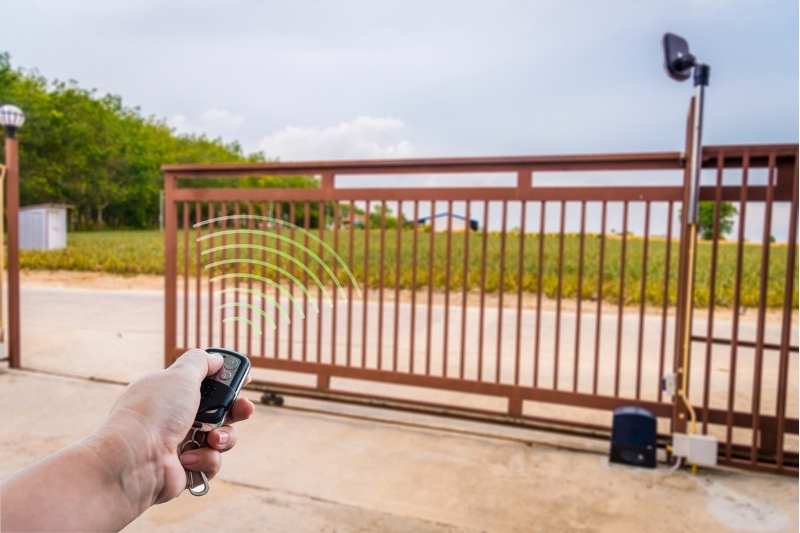 using a gate key fob to unlock the gate