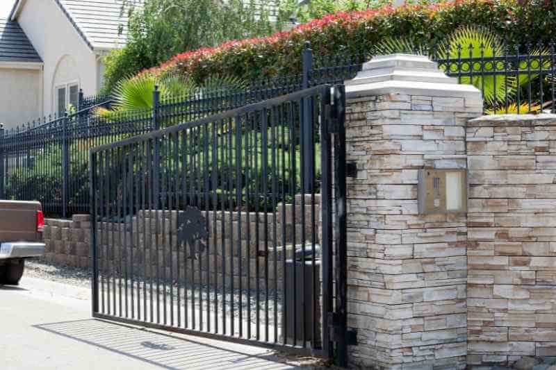 Physical access control intercom at a gated community.
