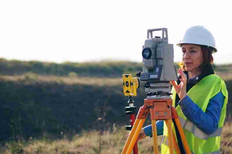 surveyor helping decide low impact development techniques