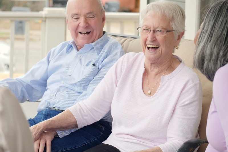 Senior residents enjoy senior housing.