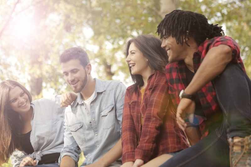 Residents who connected on their apartment community app meet up.