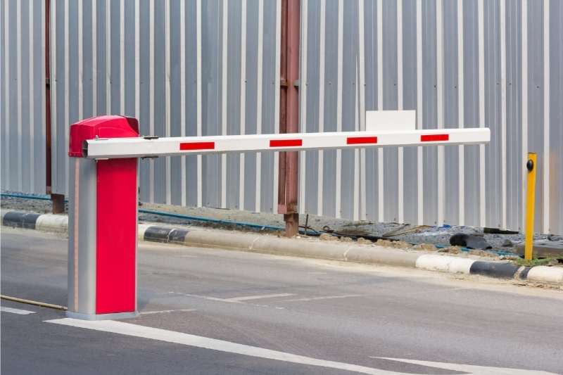 Parking lot entry that can be outfitted with a smartphone gate opener