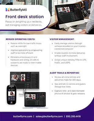 butterflymx front desk station fact sheet