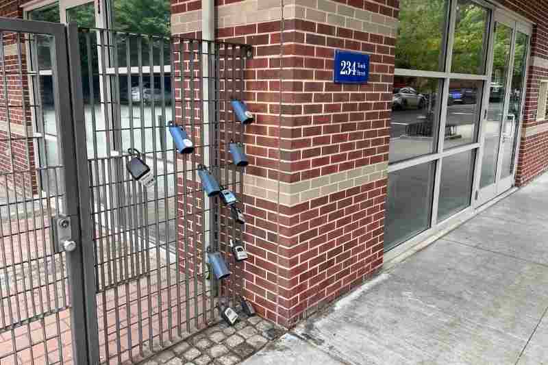 self showing technology lock boxes on gate