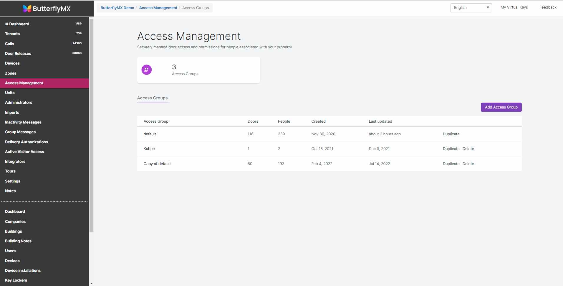 ButterflyMX access management