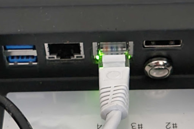 Plug in the network cable into the other Ethernet port