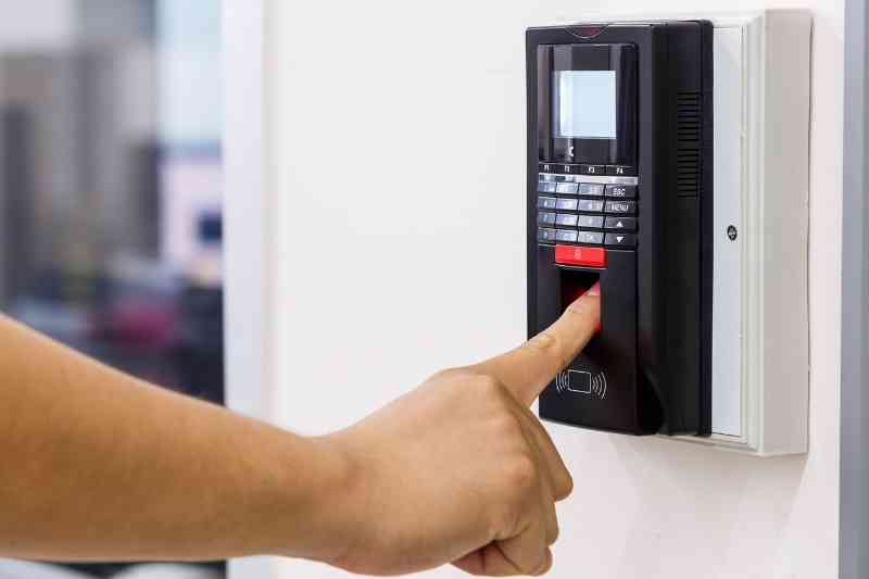 Biometric authentication at commercial building.