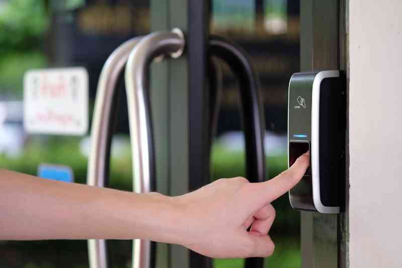 Fingerprint lock for office door.