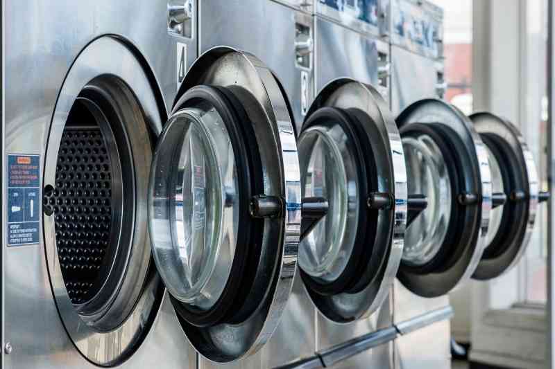 Luxury apartment laundry room.