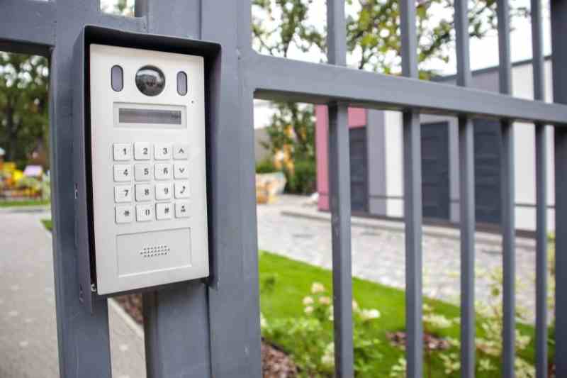 Outdoor gate intercom repair.