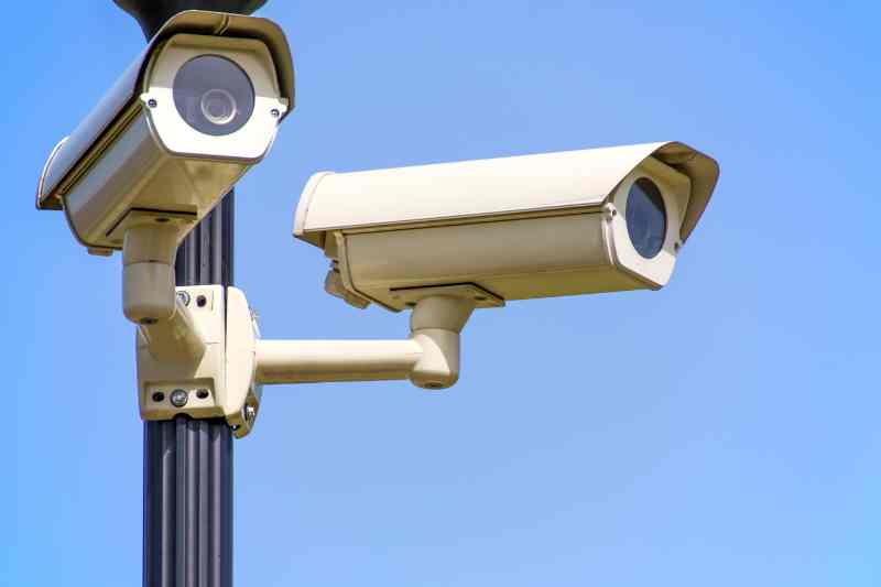 CCTV cameras mounted on light post