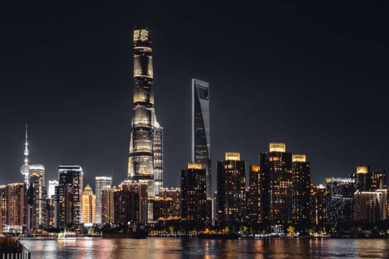 Shanghai Tower at night
