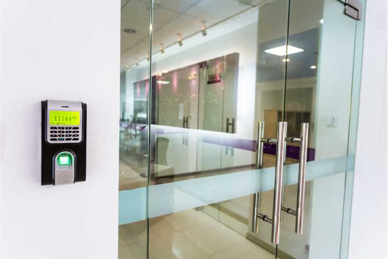 A digital keypad door lock works great for rooms in an office building