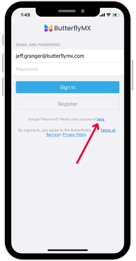 Reset your ButterflyMX password