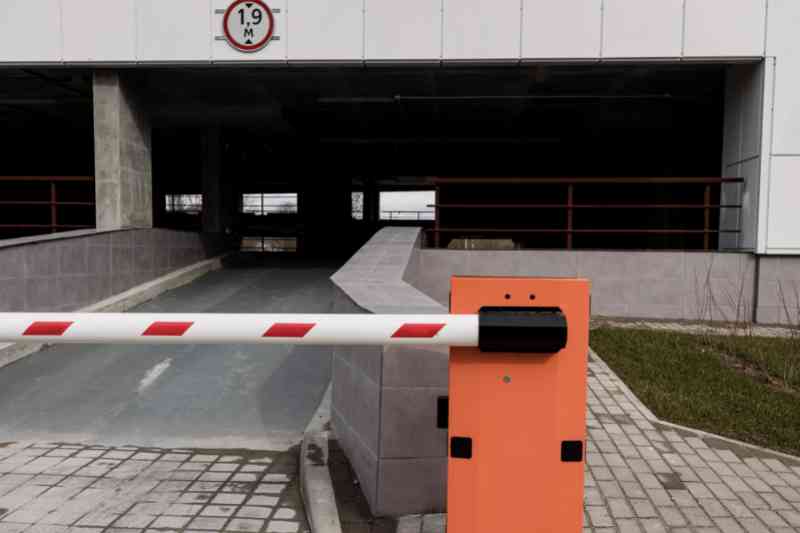 RFID windshield tag access at parking garage.