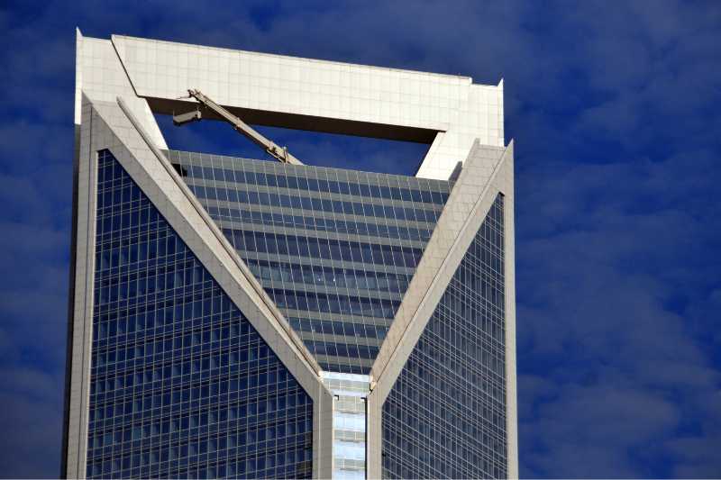 smart building against blue sky