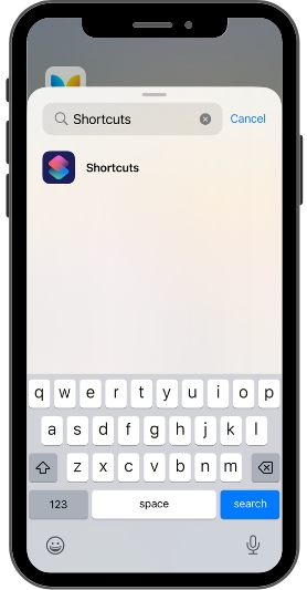 Search for the shortcuts app
