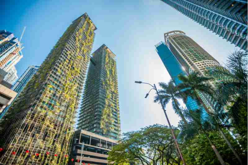 skyline of city using biomimetic architecture