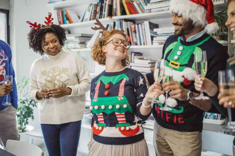 Ugly sweater at apartment.