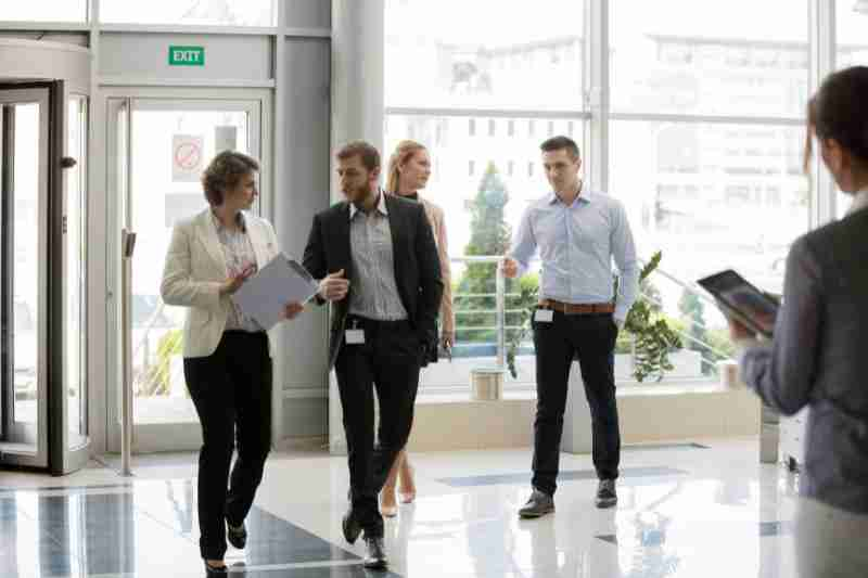 lobby of building using access control design