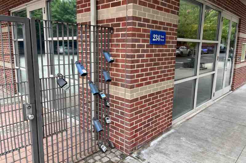 Key lock box for outside at a front gate.